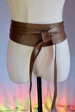 Vintage Julian Chang Brown Leather Wrap Belt